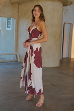 Load image into Gallery viewer, Enya Beige/Brown Floral Print Jumpsuit