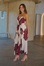 Load image into Gallery viewer, Enya Beige/Brown Floral Print Jumpsuit