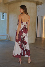 Load image into Gallery viewer, Enya Beige/Brown Floral Print Jumpsuit