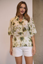 Load image into Gallery viewer, Frida Puff Sleeve Sage/Forrest Green Print Blouse