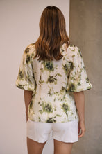 Load image into Gallery viewer, Frida Puff Sleeve Sage/Forrest Green Print Blouse