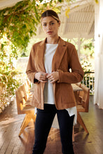 Load image into Gallery viewer, Cassia Corduroy Tan Collared Blazer