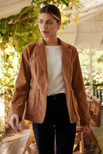 Load image into Gallery viewer, Cassia Corduroy Tan Collared Blazer