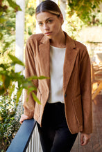 Load image into Gallery viewer, Cassia Corduroy Tan Collared Blazer
