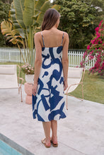 Load image into Gallery viewer, Sadie White/Blue Print Singlet Tie Front Dress