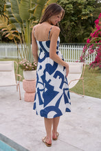 Load image into Gallery viewer, Sadie White/Blue Print Singlet Tie Front Dress