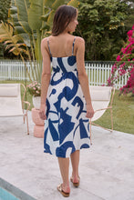 Load image into Gallery viewer, Sadie White/Blue Print Singlet Tie Front Dress