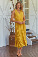 Load image into Gallery viewer, Bethanie Layered Midi Mustard Dress