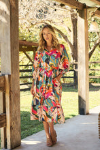 Load image into Gallery viewer, Tropic Multi Coloured Belted Cuff Sleeve Dress