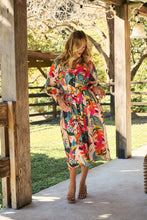 Load image into Gallery viewer, Tropic Multi Coloured Belted Cuff Sleeve Dress