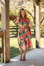 Load image into Gallery viewer, Tropic Multi Coloured Belted Cuff Sleeve Dress