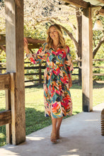 Load image into Gallery viewer, Tropic Multi Coloured Belted Cuff Sleeve Dress