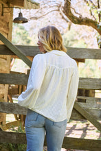 Load image into Gallery viewer, Demi Check Print Baloon Sleeve White Button Shirt