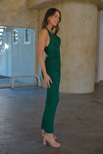 Load image into Gallery viewer, Kleo Emerald Green Cowl Neck Evening Dress
