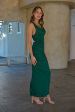 Load image into Gallery viewer, Kleo Emerald Green Cowl Neck Evening Dress