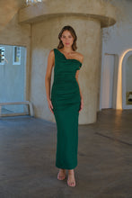 Load image into Gallery viewer, Kleo Emerald Green Cowl Neck Evening Dress