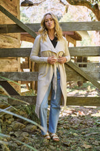Load image into Gallery viewer, Blakely Beige Drape Tie Waist Long Cardigan
