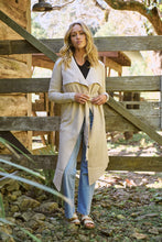 Load image into Gallery viewer, Blakely Beige Drape Tie Waist Long Cardigan