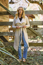 Load image into Gallery viewer, Blakely Beige Drape Tie Waist Long Cardigan