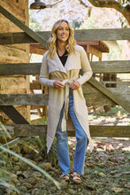 Load image into Gallery viewer, Blakely Beige Drape Tie Waist Long Cardigan