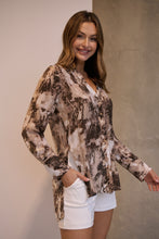 Load image into Gallery viewer, Natia Mocha Print Button Up Collared Shirt