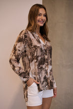 Load image into Gallery viewer, Natia Mocha Print Button Up Collared Shirt