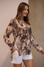 Load image into Gallery viewer, Natia Mocha Print Button Up Collared Shirt