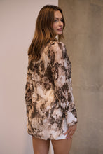 Load image into Gallery viewer, Natia Mocha Print Button Up Collared Shirt