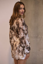 Load image into Gallery viewer, Natia Mocha Print Button Up Collared Shirt