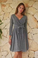 Load image into Gallery viewer, Aliante Silver Sparkle Short Dress