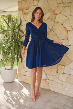 Load image into Gallery viewer, Aliante Navy Sparkle Short Dress