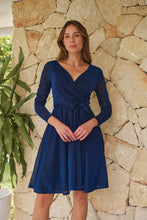 Load image into Gallery viewer, Aliante Navy Sparkle Short Dress