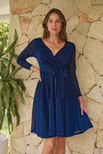 Load image into Gallery viewer, Aliante Navy Sparkle Short Dress