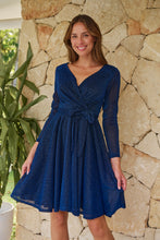 Load image into Gallery viewer, Aliante Navy Sparkle Short Dress