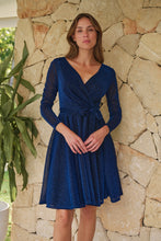 Load image into Gallery viewer, Aliante Navy Sparkle Short Dress