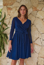 Load image into Gallery viewer, Aliante Navy Sparkle Short Dress