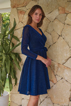 Load image into Gallery viewer, Aliante Navy Sparkle Short Dress