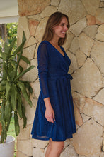 Load image into Gallery viewer, Aliante Navy Sparkle Short Dress