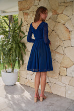 Load image into Gallery viewer, Aliante Navy Sparkle Short Dress