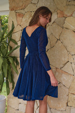 Load image into Gallery viewer, Aliante Navy Sparkle Short Dress