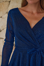Load image into Gallery viewer, Aliante Navy Sparkle Short Dress