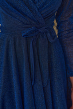 Load image into Gallery viewer, Aliante Navy Sparkle Short Dress