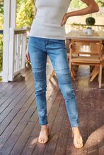 Load image into Gallery viewer, Patched Knee Blue Denim Stretch Jean
