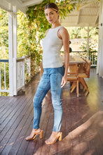 Load image into Gallery viewer, Patched Knee Blue Denim Stretch Jean
