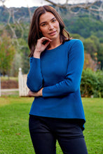 Load image into Gallery viewer, Madison Peplum Teal Long Sleeve Top
