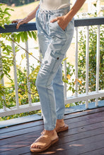 Load image into Gallery viewer, Cargo Light Blue Wash Denim Jogger Pant