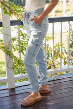 Load image into Gallery viewer, Cargo Light Blue Wash Denim Jogger Pant