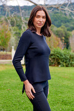 Load image into Gallery viewer, Madison Peplum Black Long Sleeve Top