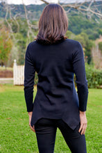 Load image into Gallery viewer, Madison Peplum Black Long Sleeve Top