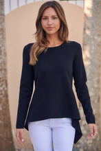 Load image into Gallery viewer, Madison Peplum Black Long Sleeve Top